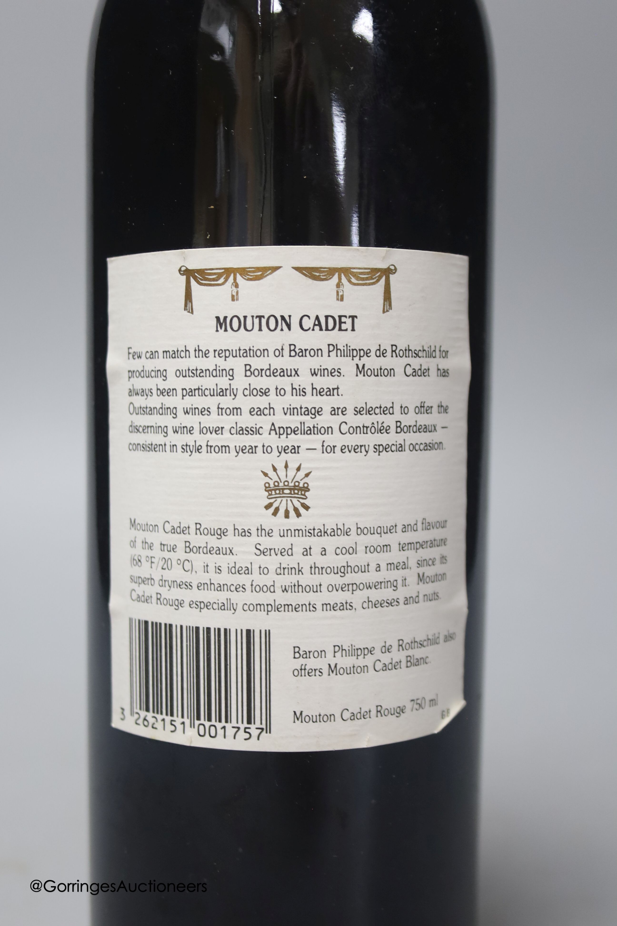 A bottle of Baron Philippe de Rothschild 1984 Mouton-cadet